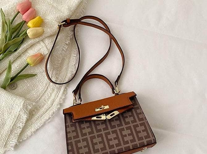 Elegant Houndstooth Shoulder Handbag