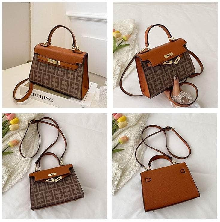 Elegant Houndstooth Shoulder Handbag