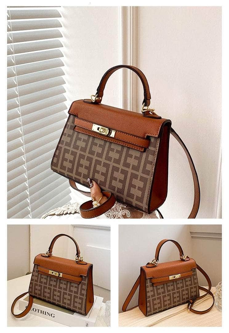 Elegant Houndstooth Shoulder Handbag