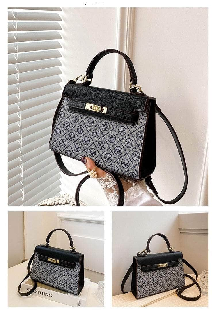 Elegant Houndstooth Shoulder Handbag