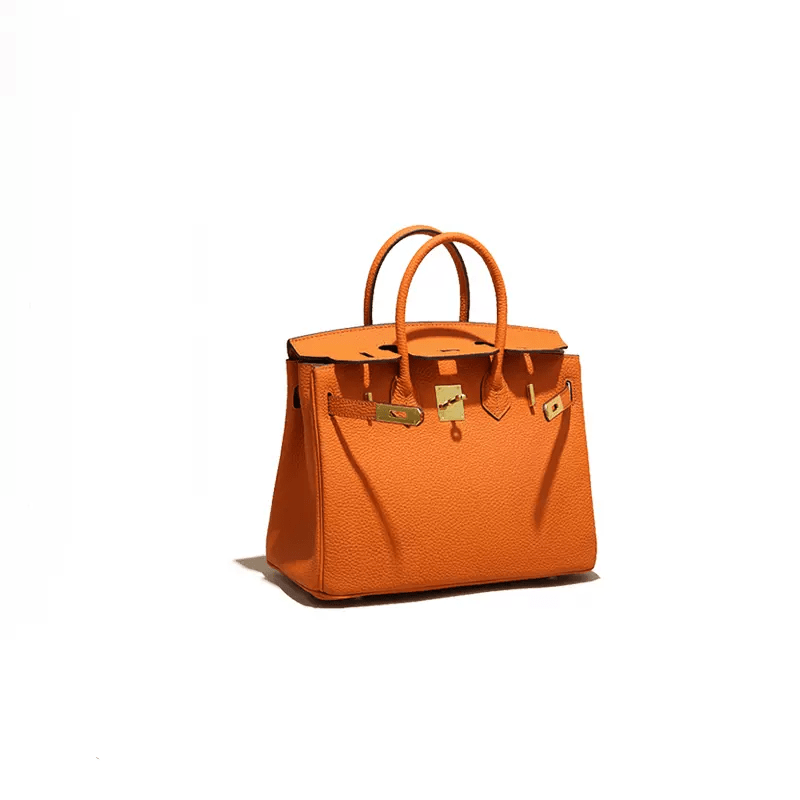 Elegant Ladies' Leather Handbag Orange / Midi