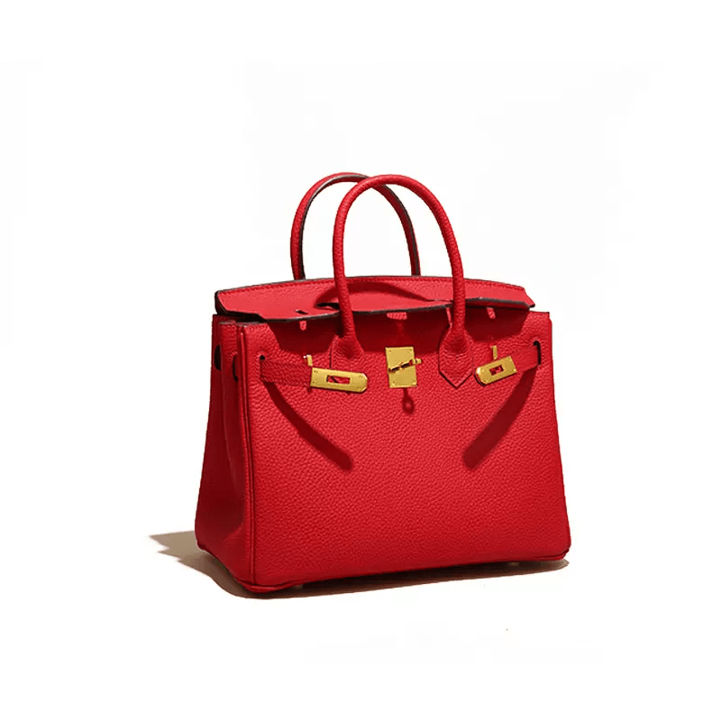 Elegant Ladies' Leather Handbag Red / Large