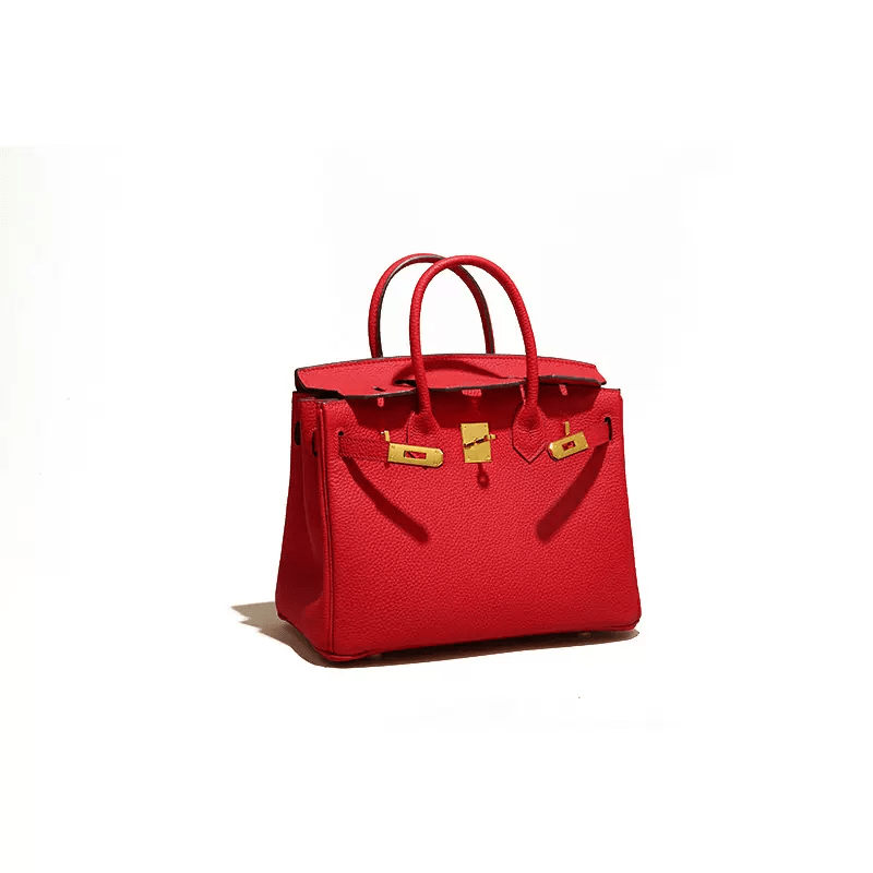 Elegant Ladies' Leather Handbag Red / Midi