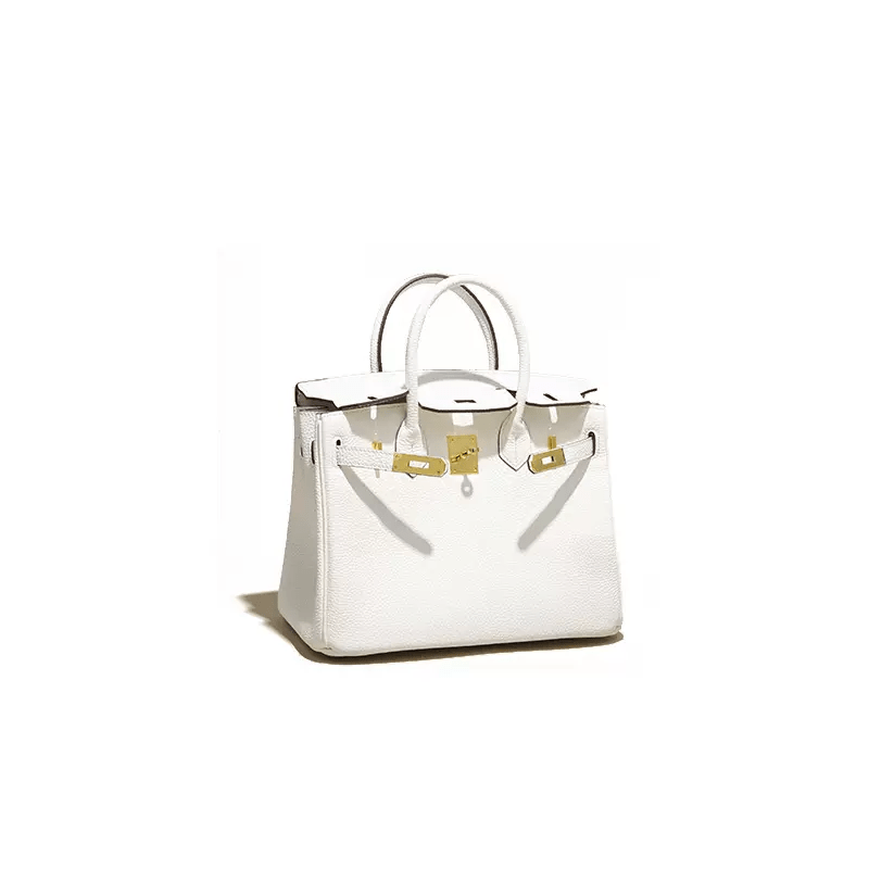 Elegant Ladies' Leather Handbag White / Midi