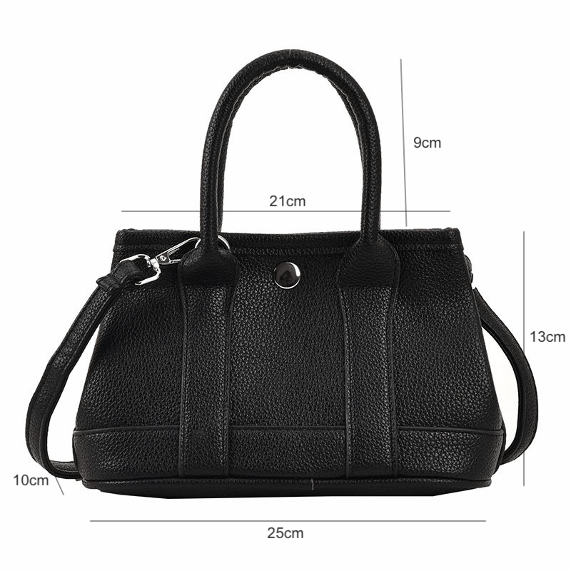 Elegant Litchi Grain Tote Crossbody Bag