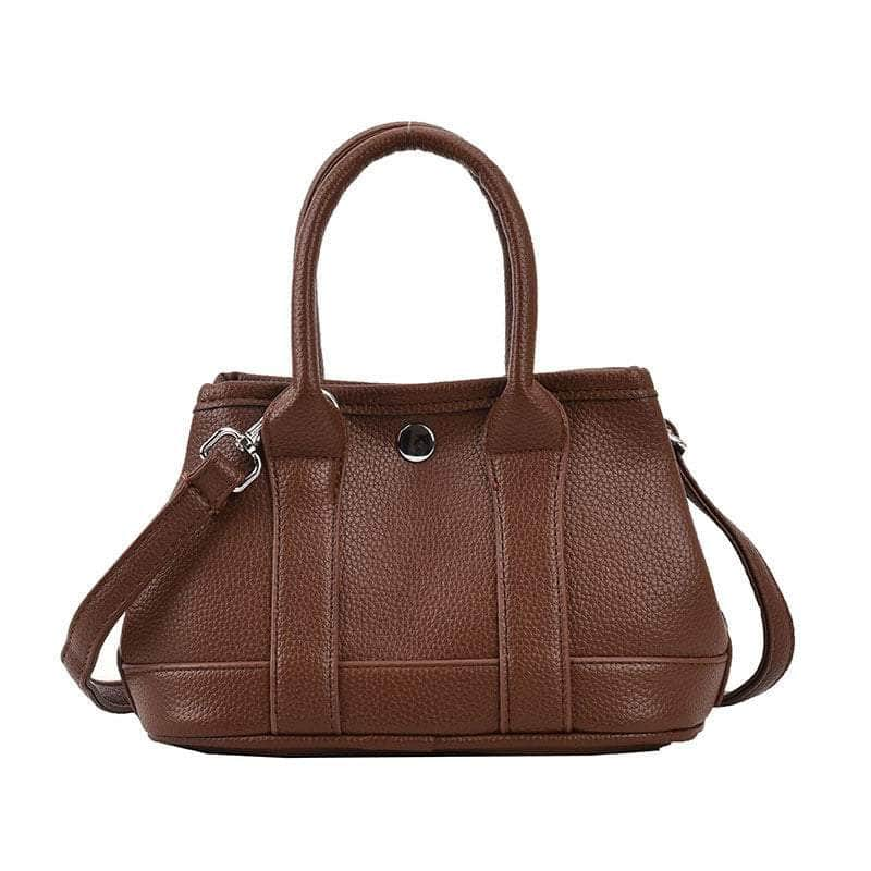 Elegant Litchi Grain Tote Crossbody Bag