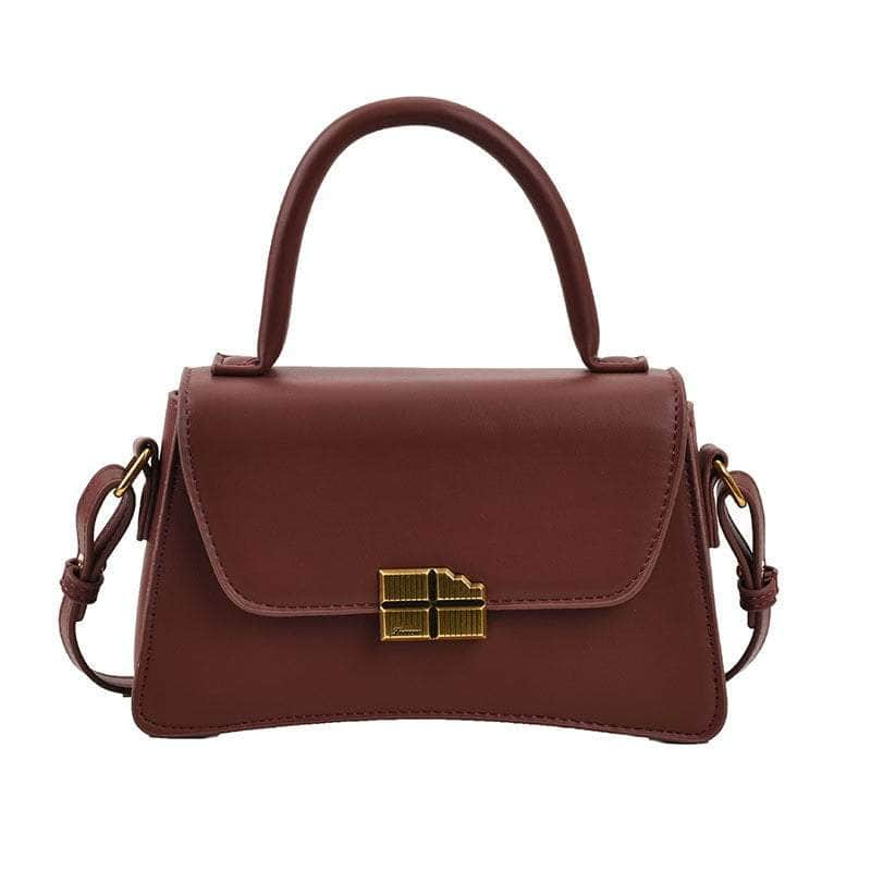 Elegant Microfiber Leather Handbag Burgundy