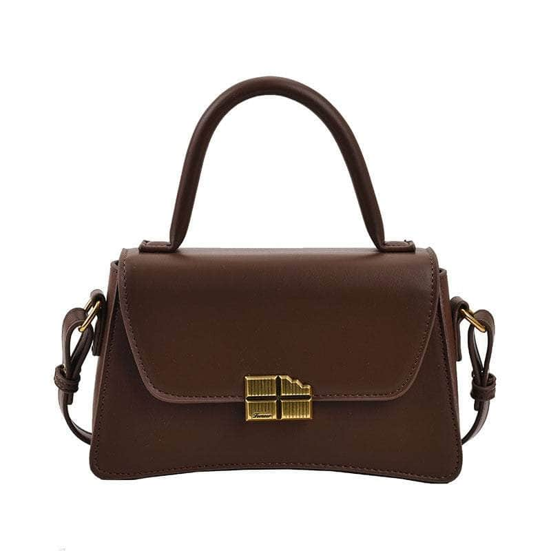 Elegant Microfiber Leather Handbag Coffee