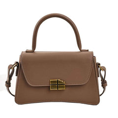 Elegant Microfiber Leather Handbag Tan