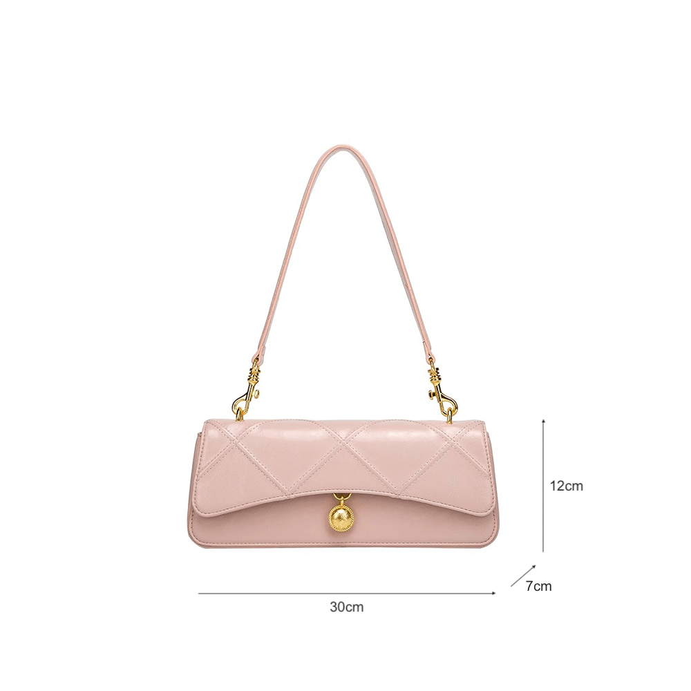 Elegant Retro Top Handle Crossbody Bag with Gold Detail