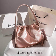 Elegant Satin Mini Top Handle Bag Pink