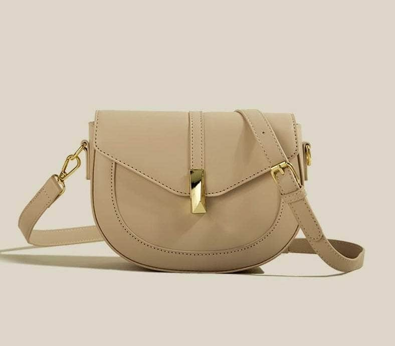 Elegant Semi-Circular Women's Crossbody Purse Tan