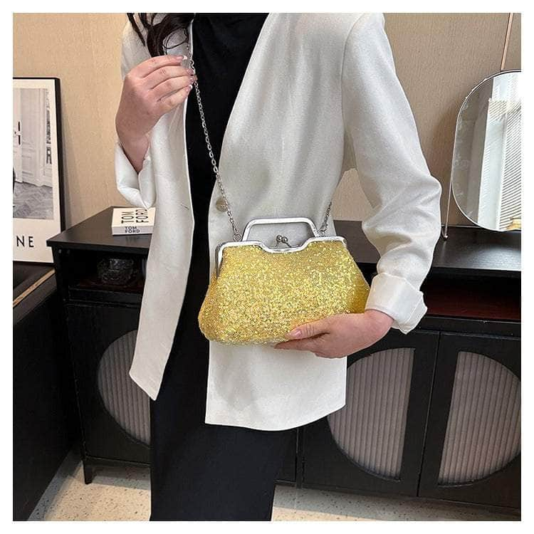 Elegant Sequin Chain Clutch Bag