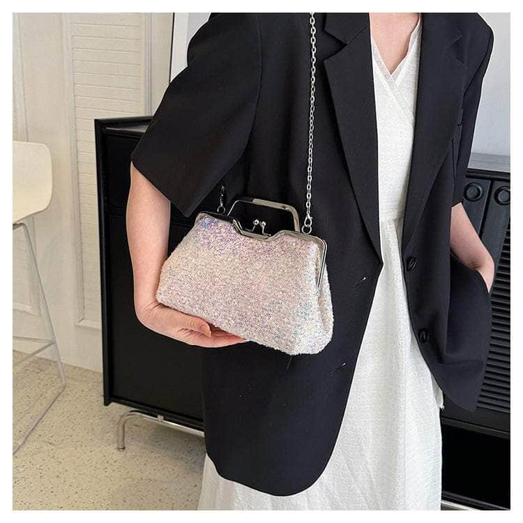 Elegant Sequin Chain Clutch Bag