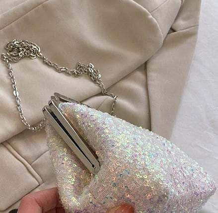 Elegant Sequin Chain Clutch Bag