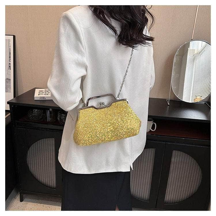 Elegant Sequin Chain Clutch Bag