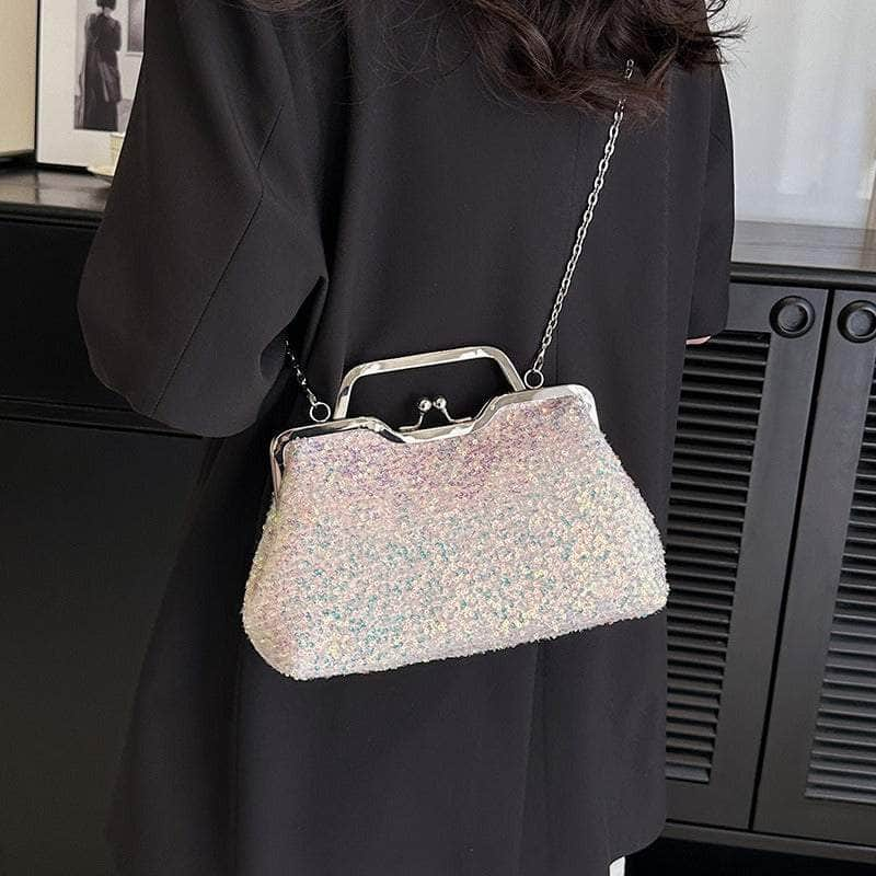 Elegant Sequin Chain Clutch Bag