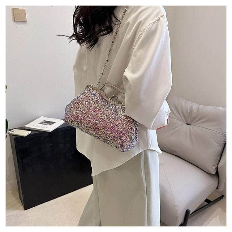 Elegant Sequin Chain Clutch Bag