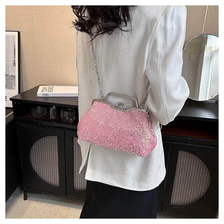 Elegant Sequin Chain Clutch Bag