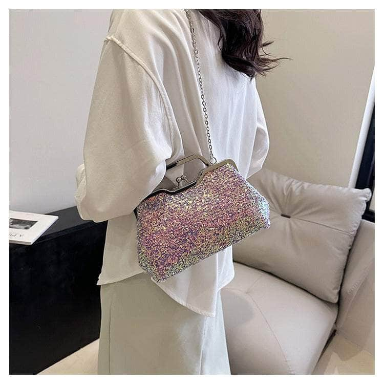 Elegant Sequin Chain Clutch Bag