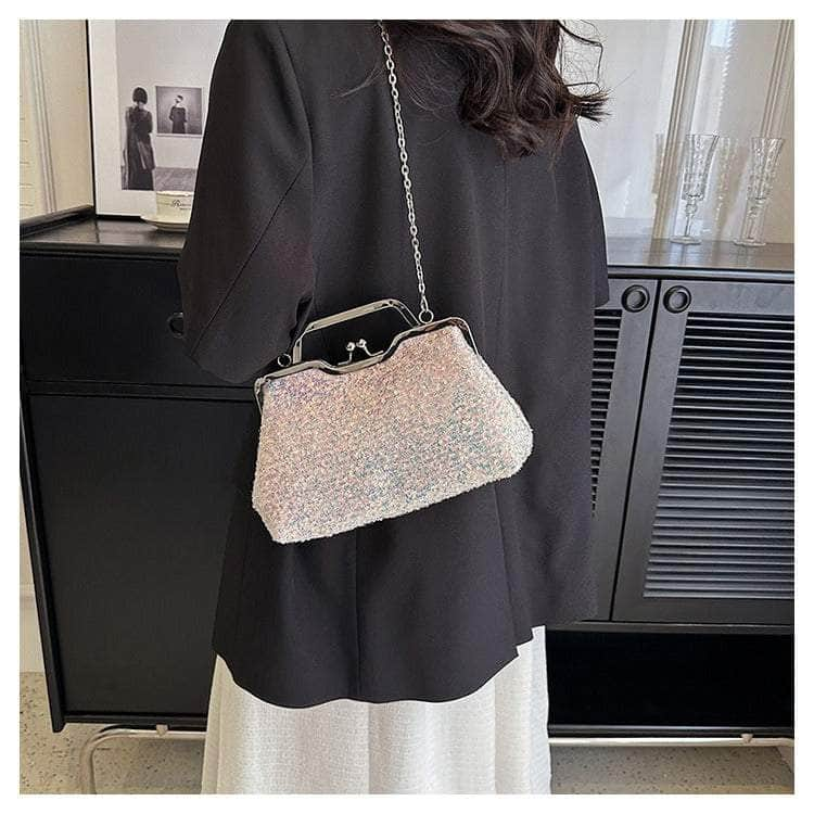 Elegant Sequin Chain Clutch Bag