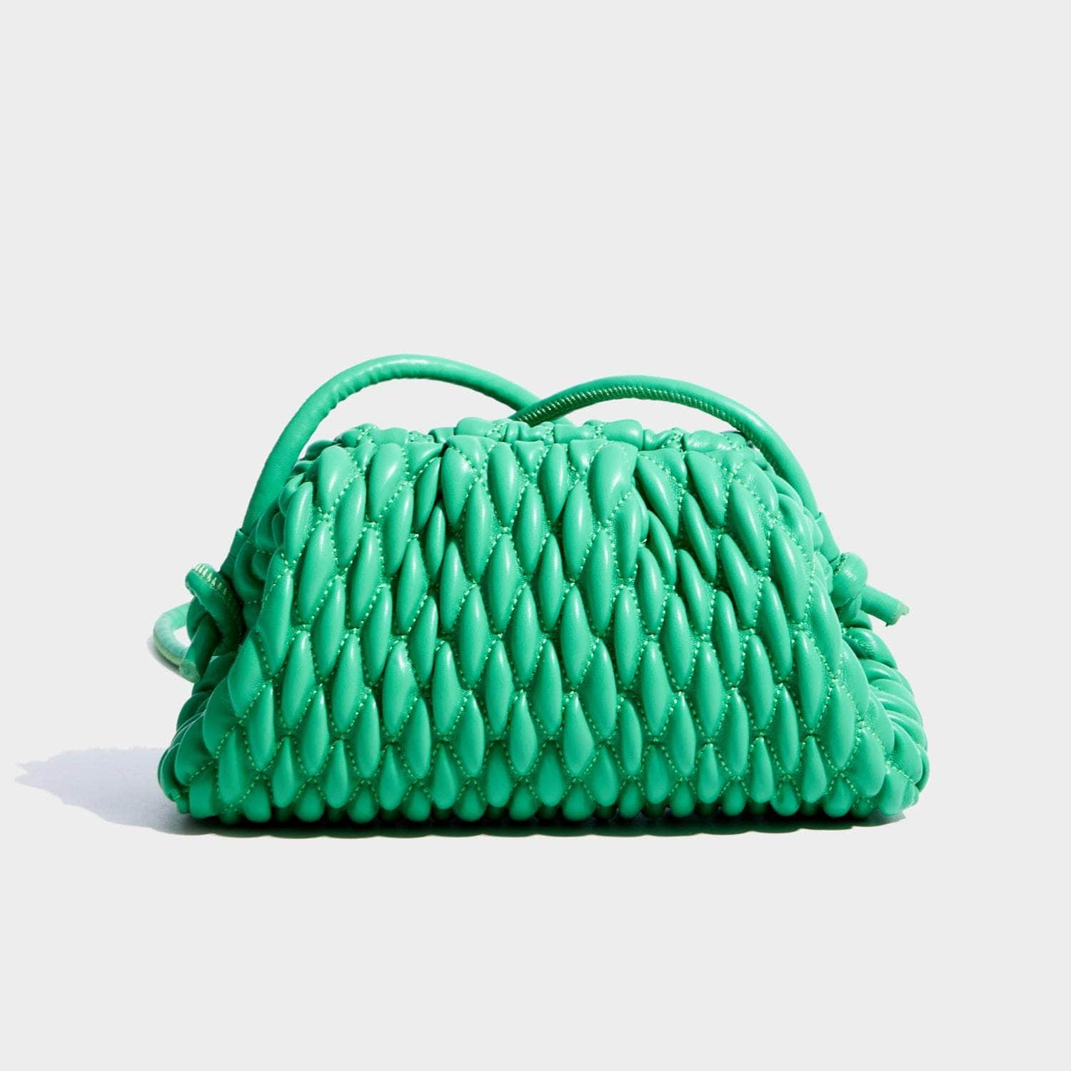 Elegant Shoulder Bag with Quilted Accents Green