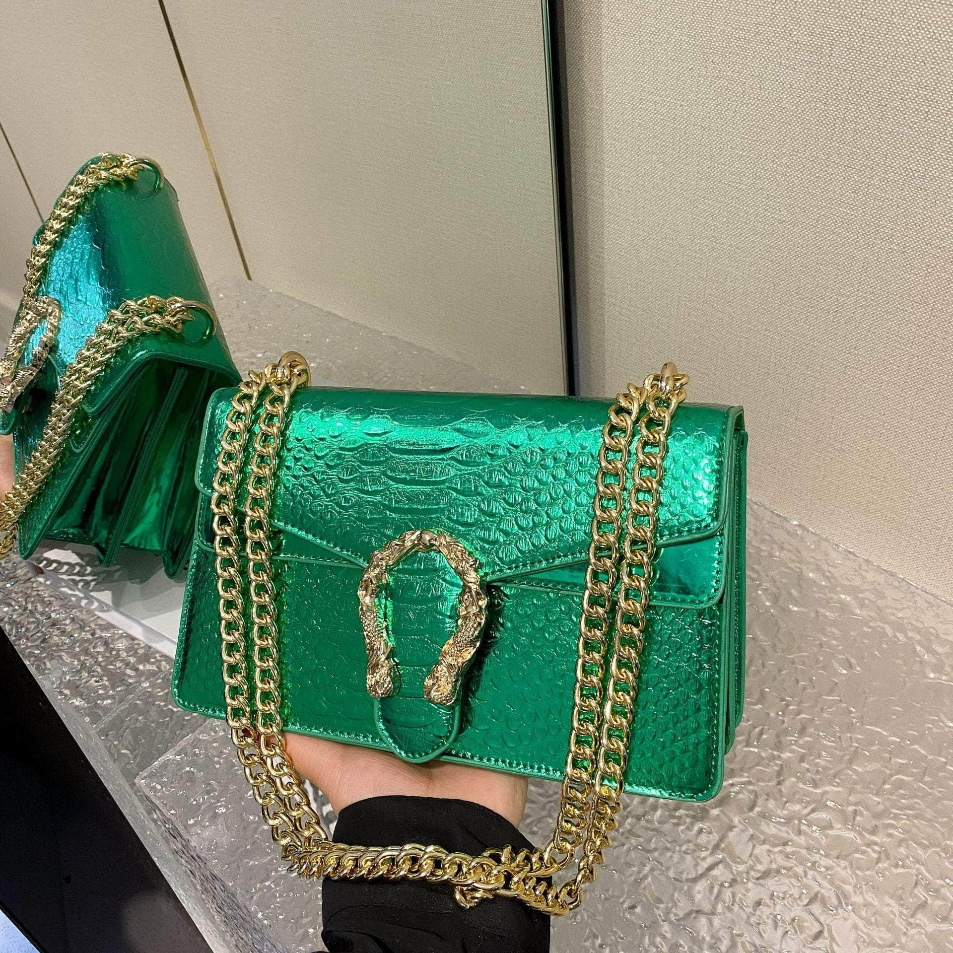 Elegant Shoulder Women Bag Green