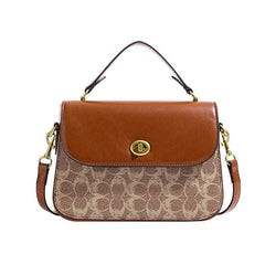 Elegant Signature Canvas Top Handle Handbag