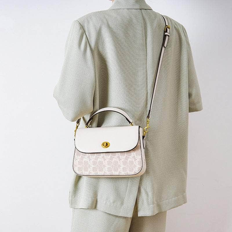 Elegant Signature Canvas Top Handle Handbag