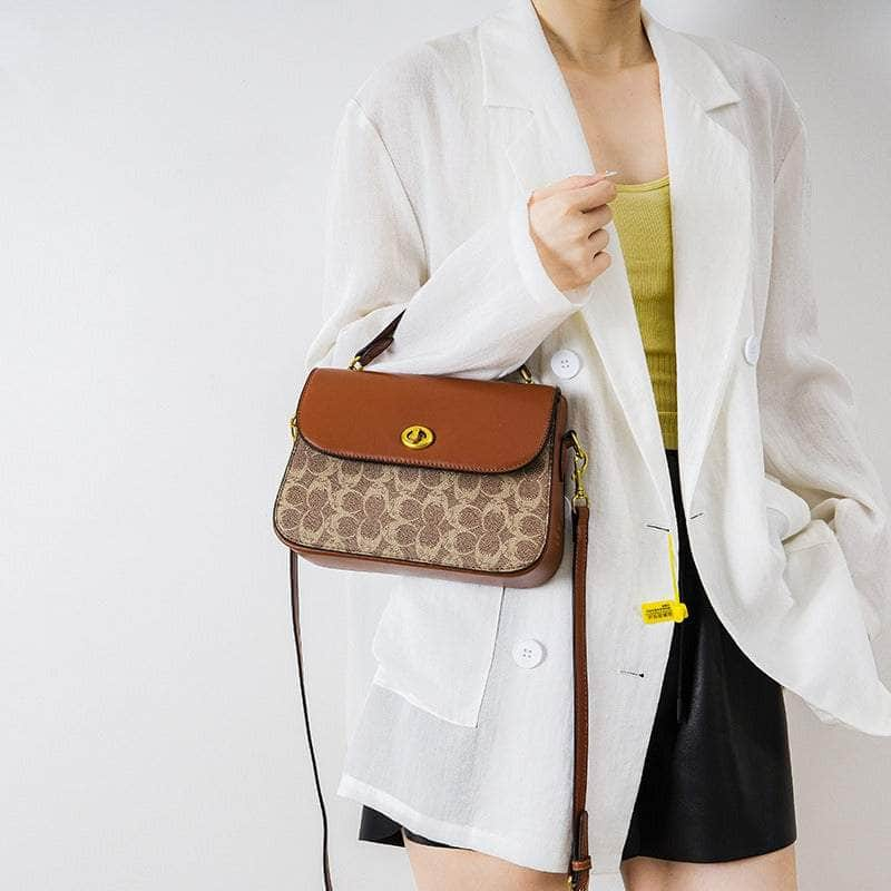 Elegant Signature Canvas Top Handle Handbag