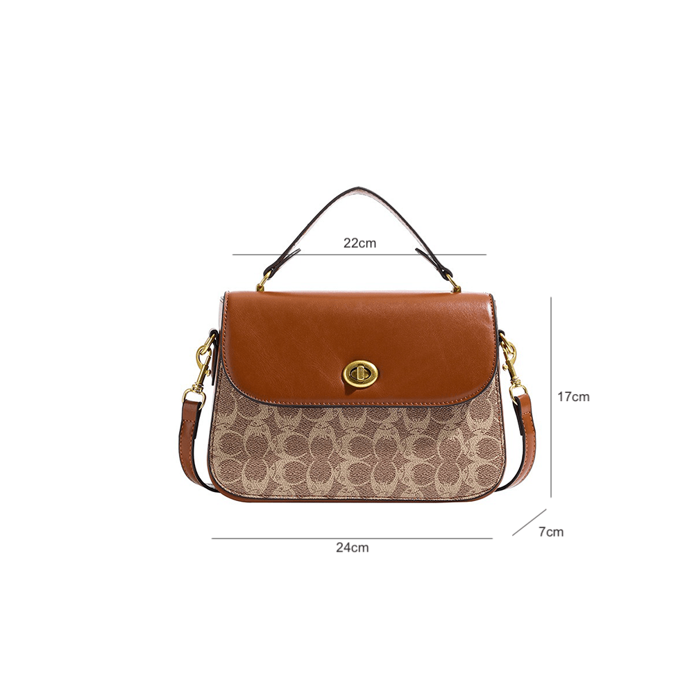 Elegant Signature Canvas Top Handle Handbag