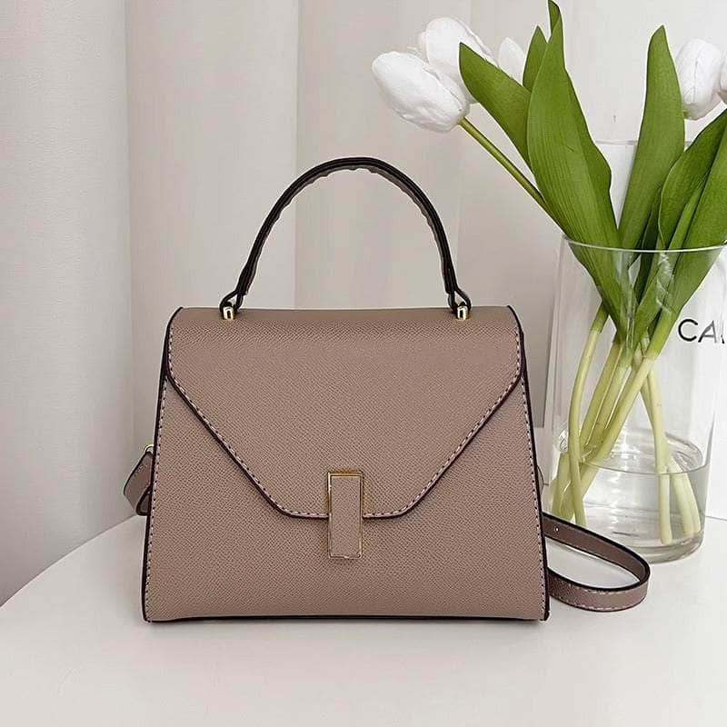 Elegant Single-Shoulder Flap Handbag Gray