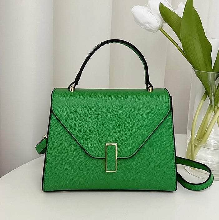 Elegant Single-Shoulder Flap Handbag Green