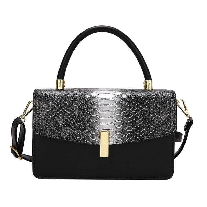 Elegant Snake Skin Handbag Gray