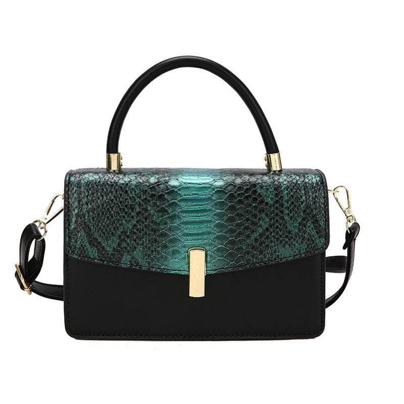 Elegant Snake Skin Handbag Green