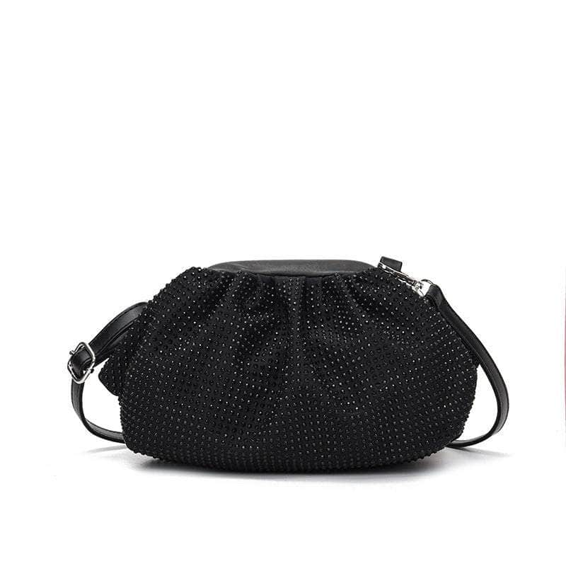 Elegant Sparkling Shoulder Crossbody Bag Black