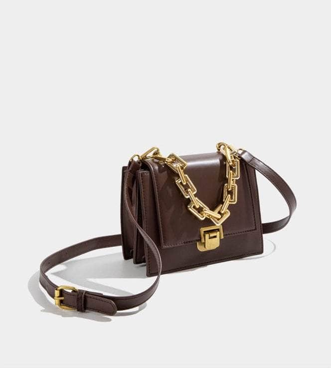 Elegant Square Crossbody Purse with Chain Strap Accent