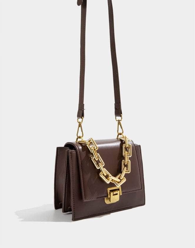 Elegant Square Crossbody Purse with Chain Strap Accent