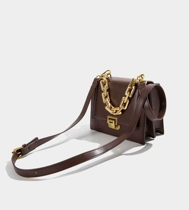 Elegant Square Crossbody Purse with Chain Strap Accent