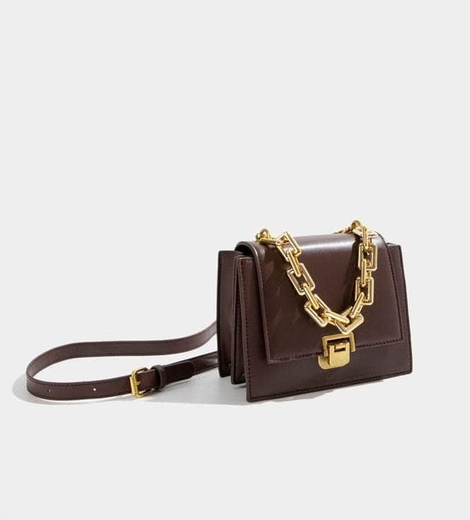 Elegant Square Crossbody Purse with Chain Strap Accent