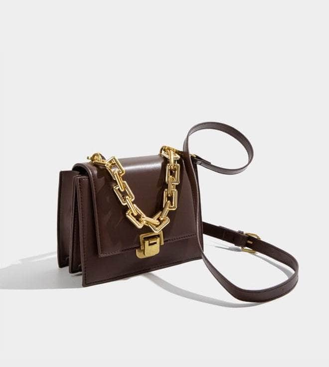 Elegant Square Crossbody Purse with Chain Strap Accent