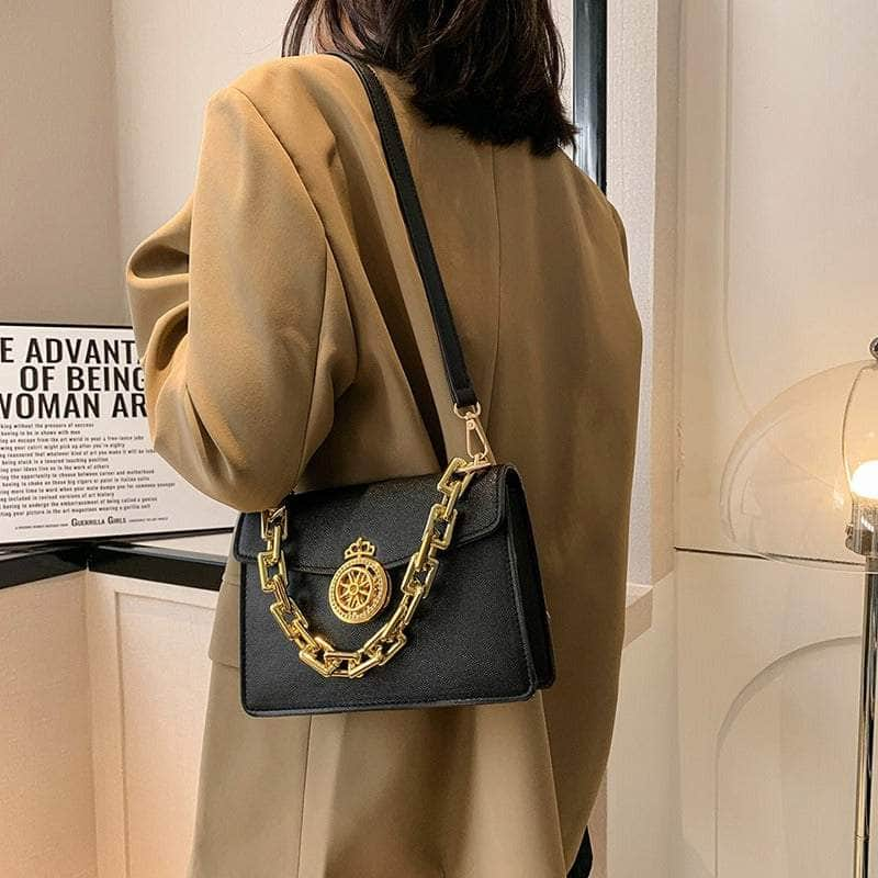 Elegant Square Mini Shoulder Bag with Chain Strap