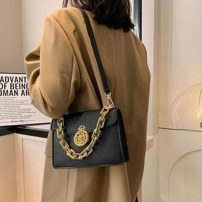 Elegant Square Mini Shoulder Bag with Chain Strap