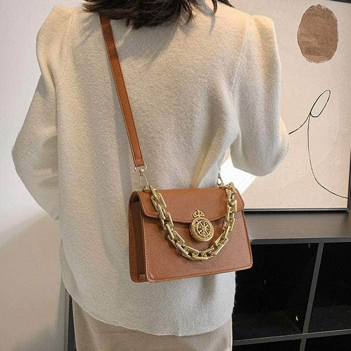 Elegant Square Mini Shoulder Bag with Chain Strap