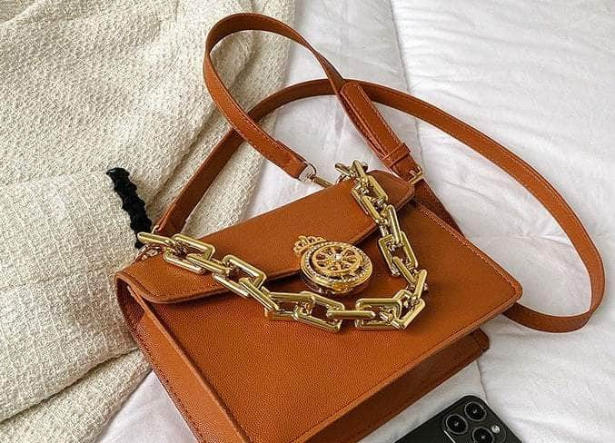 Elegant Square Mini Shoulder Bag with Chain Strap