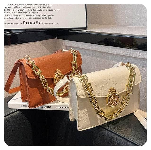 Elegant Square Mini Shoulder Bag with Chain Strap