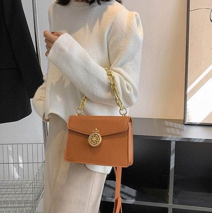 Elegant Square Mini Shoulder Bag with Chain Strap