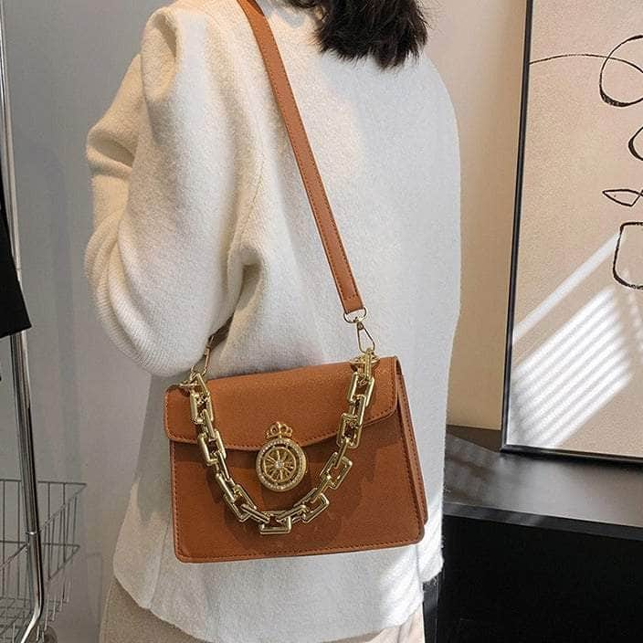 Elegant Square Mini Shoulder Bag with Chain Strap