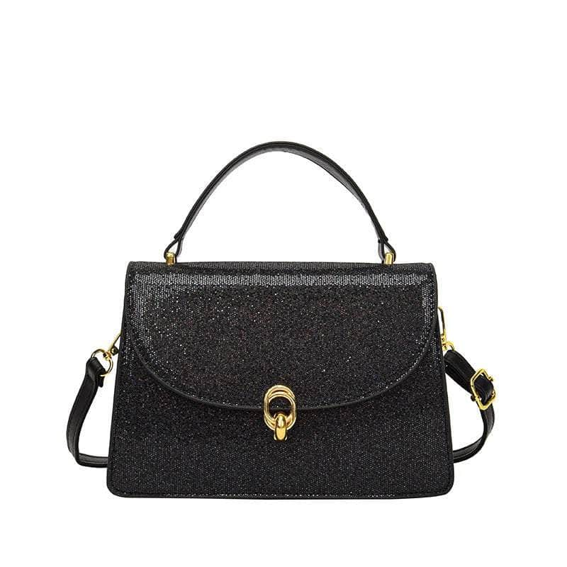 Elegant Top Handle Shoulder Handbag Black