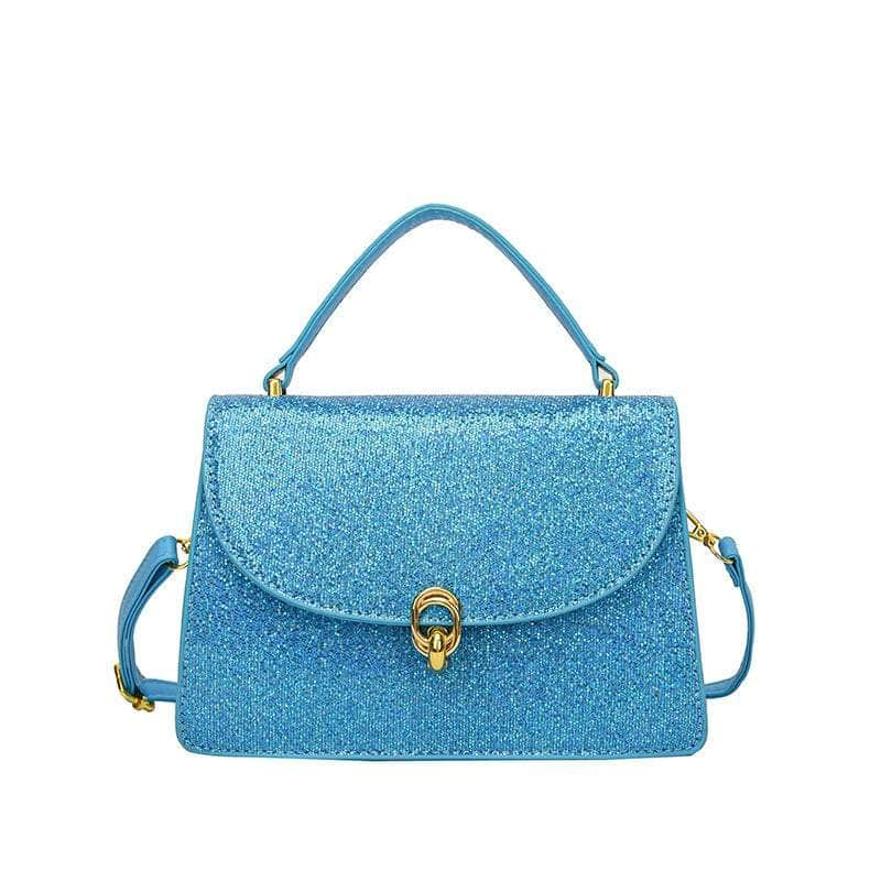 Elegant Top Handle Shoulder Handbag Blue